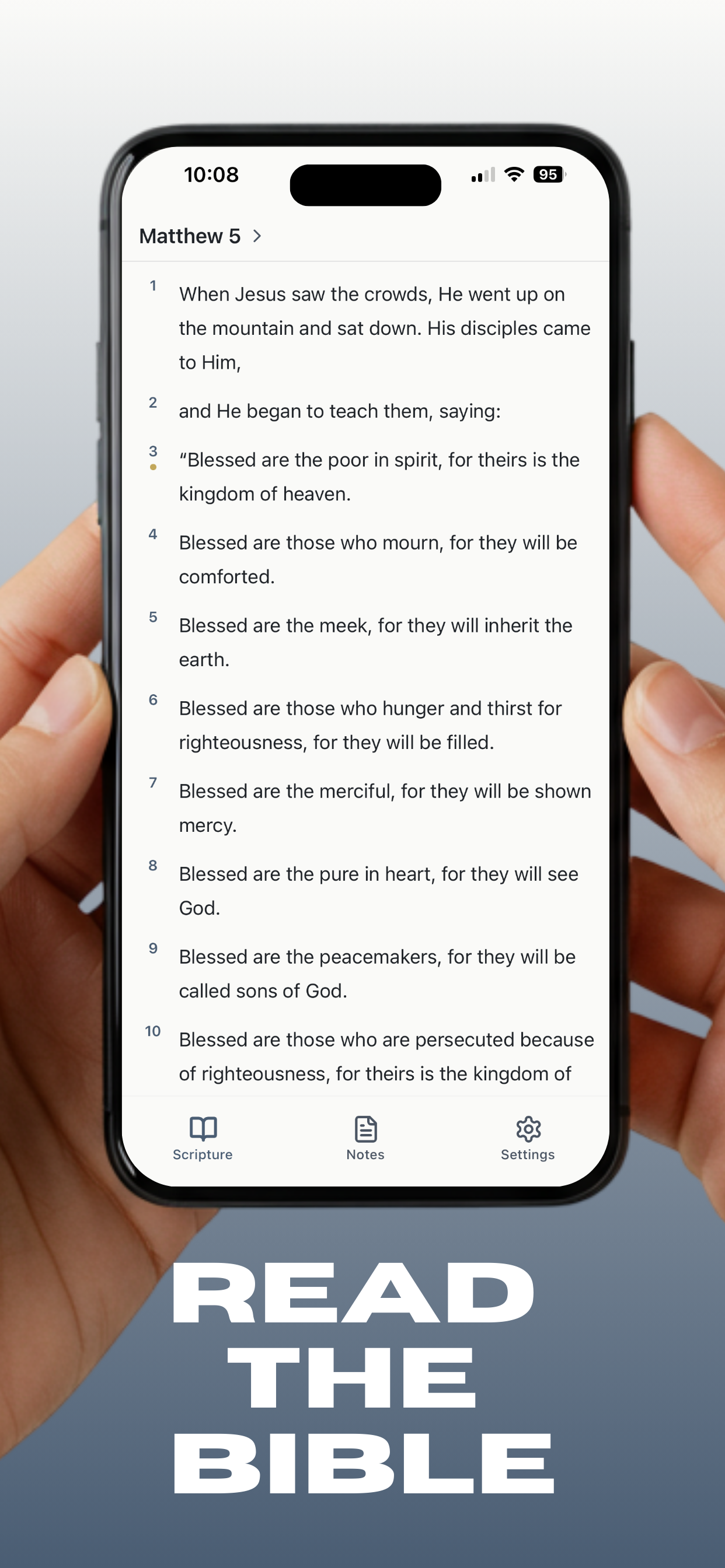 VerseLink Bible reading view showing the Berean Standard Bible offline